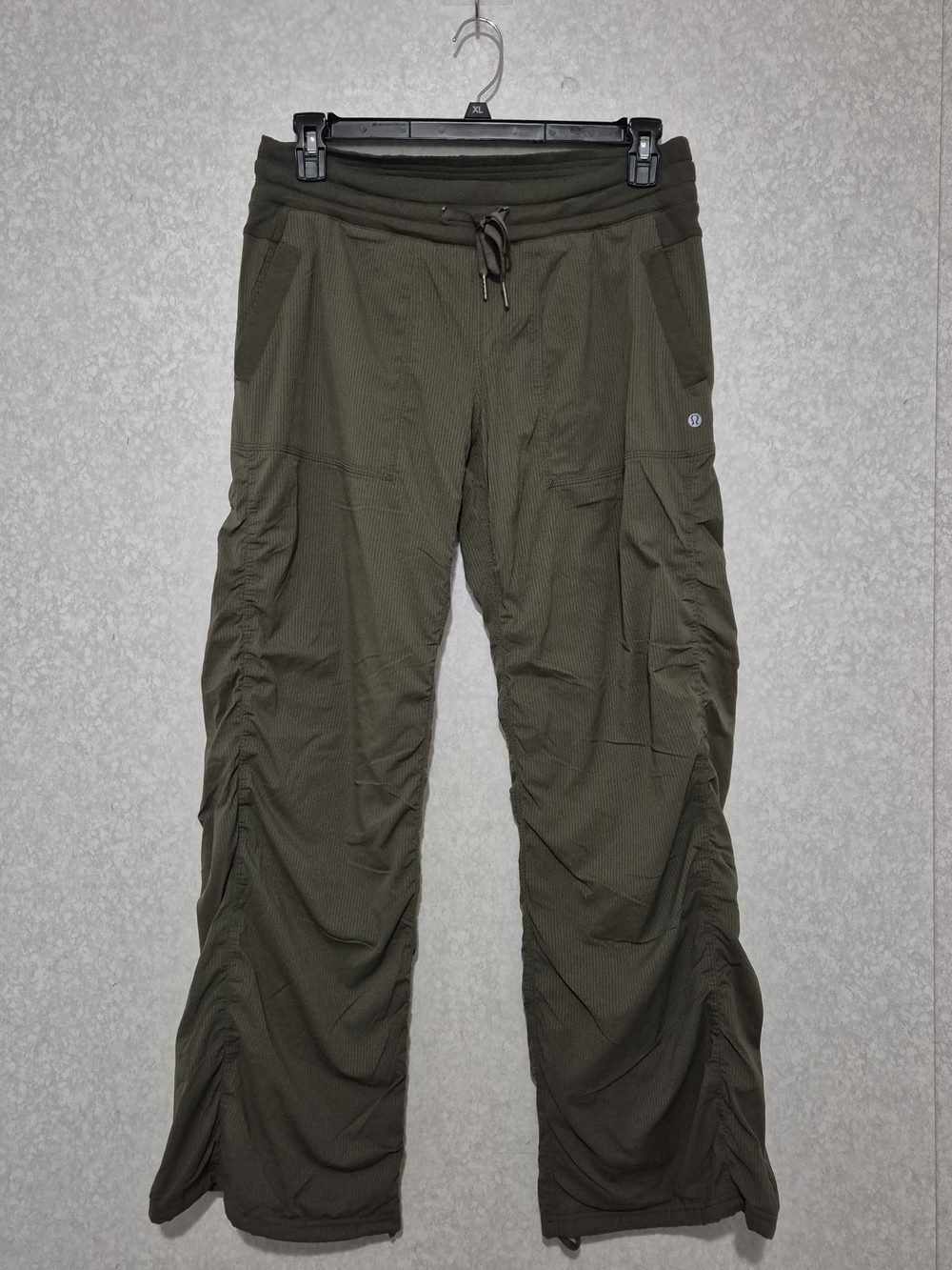 lululemon athletica Olive Green Women's Dance Studio Ruched Track Pants-Size:10